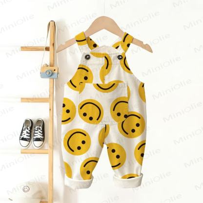 赤ちゃんの笑顔の白いオーバーオール - 白 - 3～5歳 - image 1