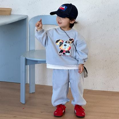 幼児用動物フェイク2点セット - 水色 - 9-10T - image 7