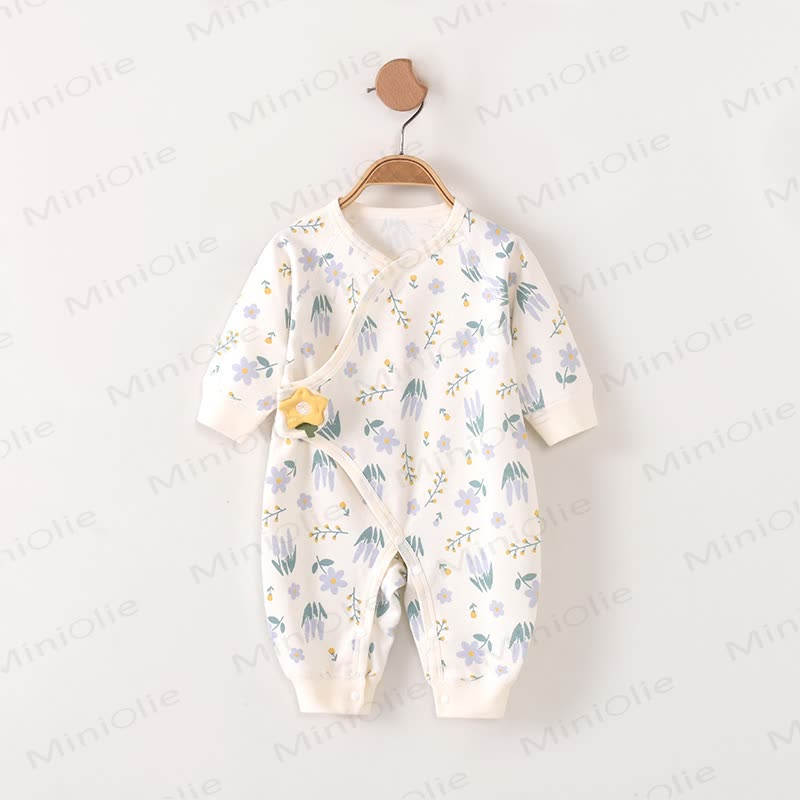 ベビー花柄着物パジャマロンパース - 紫 - 3～6ヶ月 - image 2