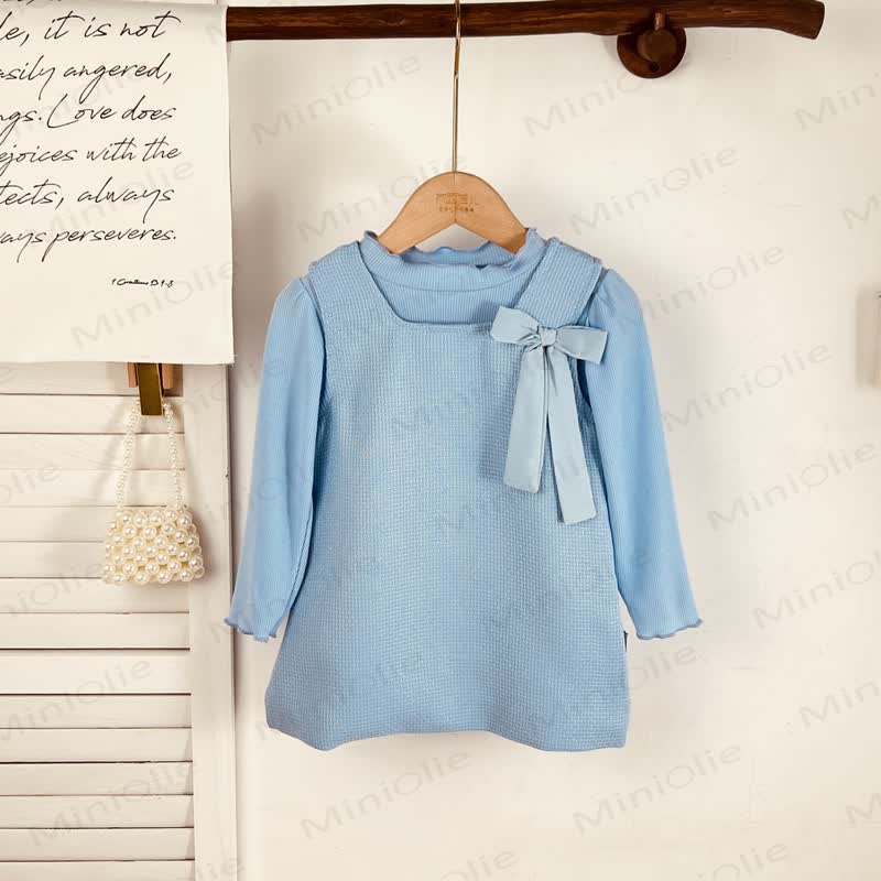 ベビー幼児女の子用リボン無地Dress/トップス - Dress＆トップス - 4-5Y - image 1