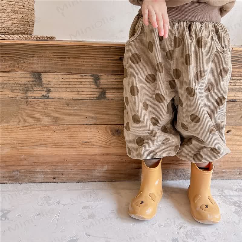 ベビー幼児用コードドットフリース裏地パンツ - コーヒー - 8歳 - image 6