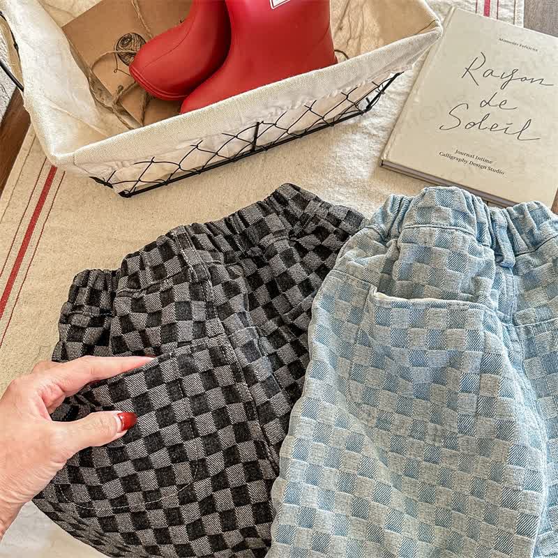 ベビー幼児用デニムチェックパンツ - image 2