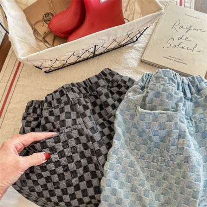 ベビー幼児用デニムチェックパンツ - image 2