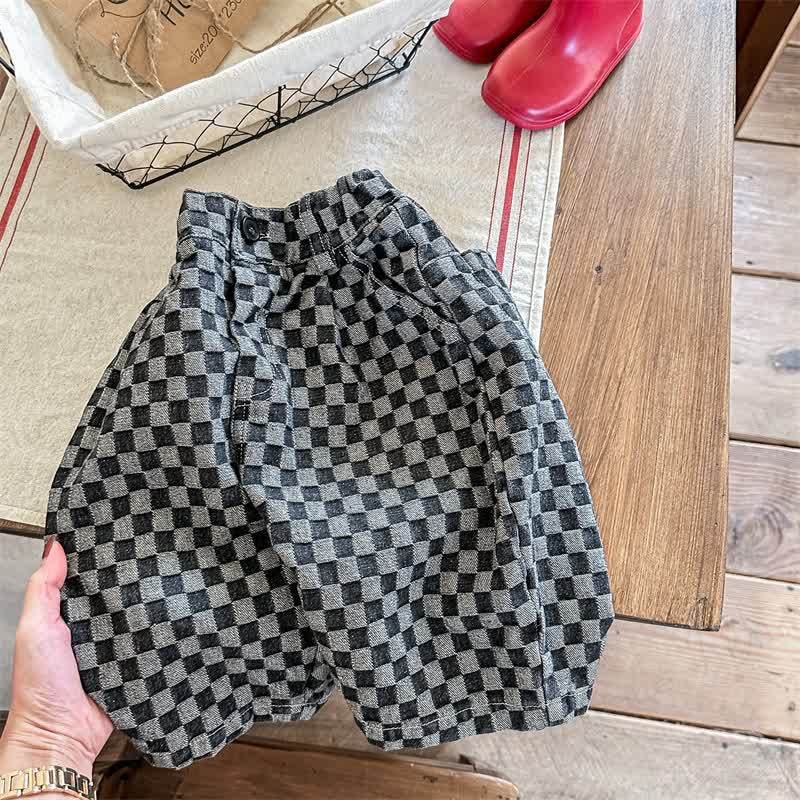 ベビー幼児用デニムチェックパンツ - グレー - 8歳 - image 4