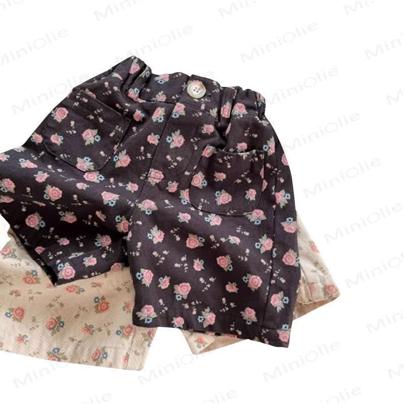 ベビー幼児女の子用フラワー柄ルーズショーツ - image 2