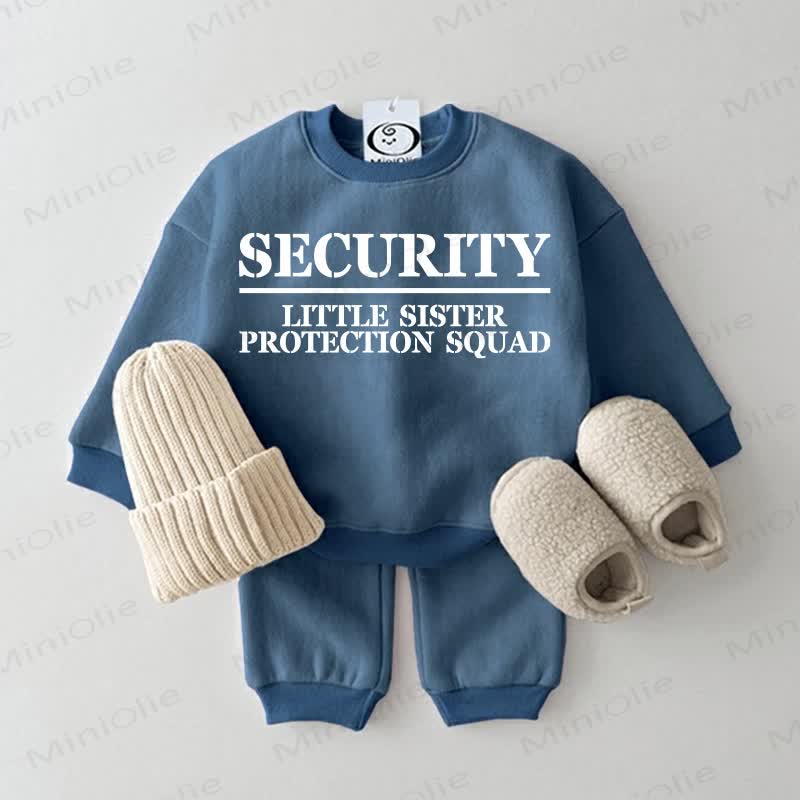 SECURITY LITTLE SISTER PROTECTION SQUADベビー 2ピース スウェットスーツセット - 青 - 2～3歳 - image 1