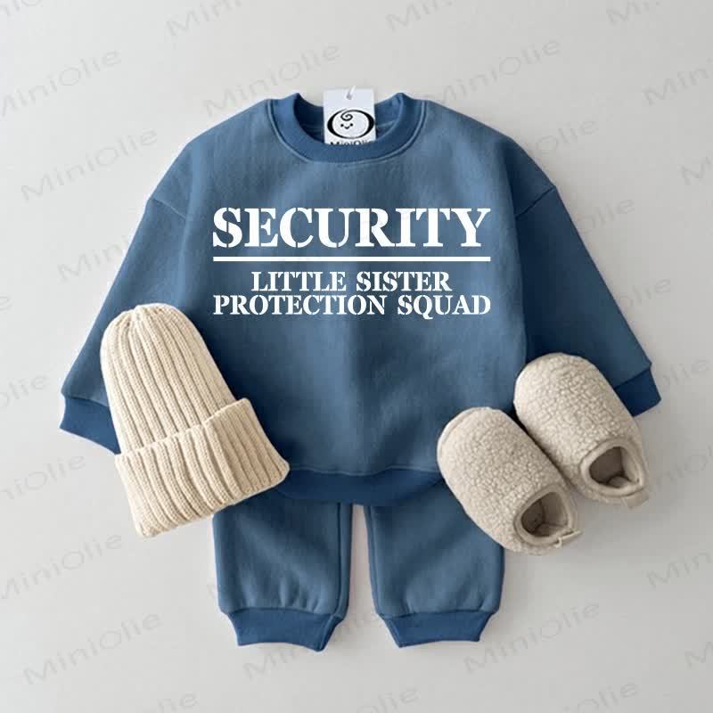 SECURITY LITTLE SISTER PROTECTION SQUADベビー 2ピース スウェットスーツセット - 青 - 2～3歳 - image 1