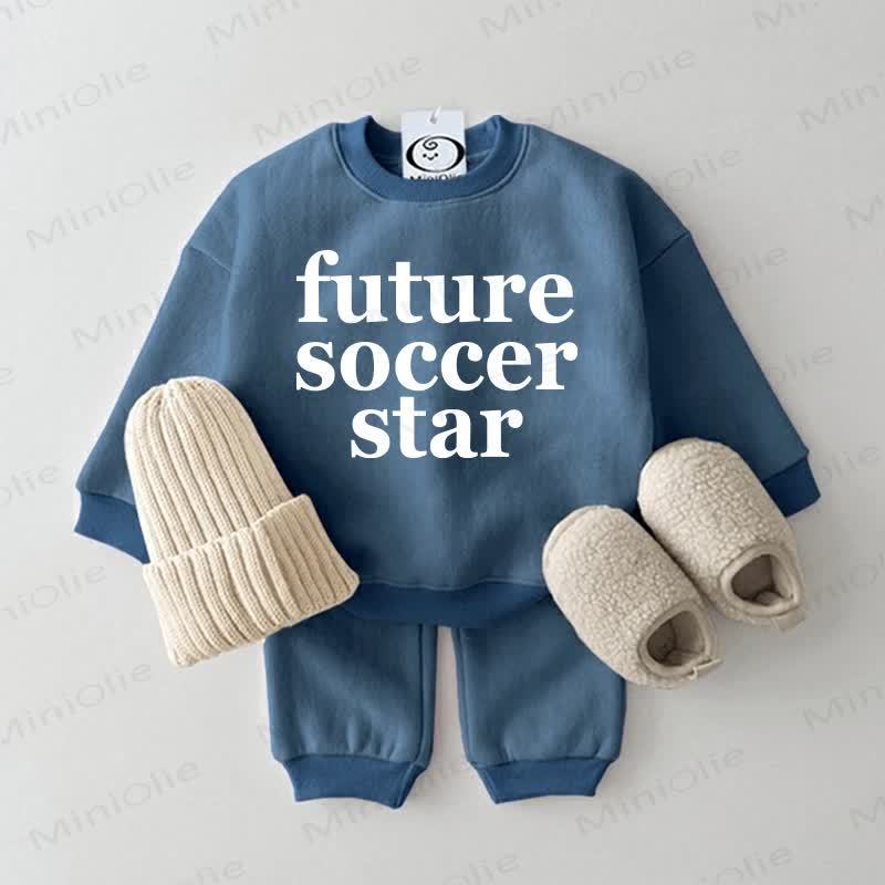 FUTURE SOCCER STARベビー 2ピース スウェットスーツセット - 青 - 2～3歳 - image 1