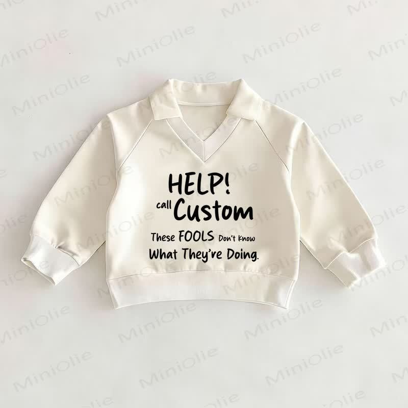 HELP CALL CUSTOM THESE FOOLS DON'T KNOW WHAT THEY'RE DOINGベビーホワイトポロトップ - 白 - 2～3歳 - image 1