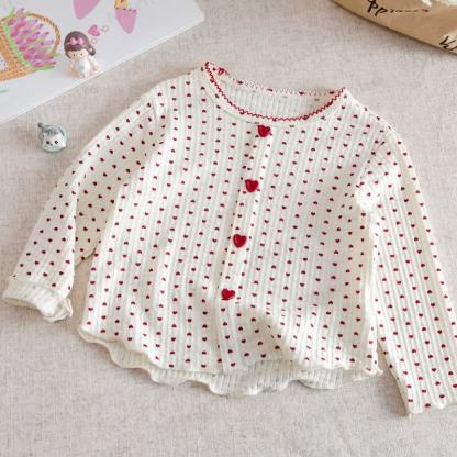 幼児用女の子ハートTシャツ - ベージュ - 8歳 - image 3