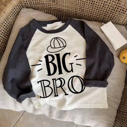 BIG BROベビー ダークグレー ラグランTシャツ - ドラック・グレイ - 2～3歳 - image 1