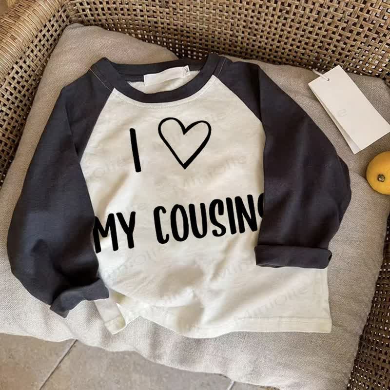 I MY COUSINベイビーラブ ダークグレー ラグランTシャツ - ドラック・グレイ - 2～3歳 - image 1
