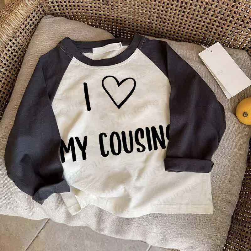 I MY COUSINベイビーラブ ダークグレー ラグランTシャツ - ドラック・グレイ - 2～3歳 - image 1