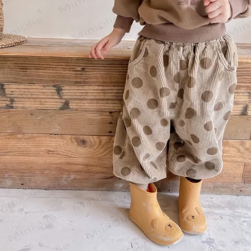 ベビー幼児用コードドットフリース裏地パンツ - image 5