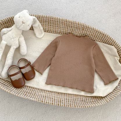 ベビーガールズ無地リブTシャツ - 茶色 - 2～3歳 - image 6