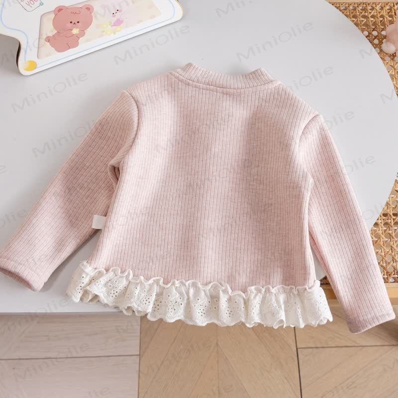 幼児用女の子用リボンレースニットトップス - image 4