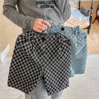 ベビー幼児用デニムチェックパンツ - image 1