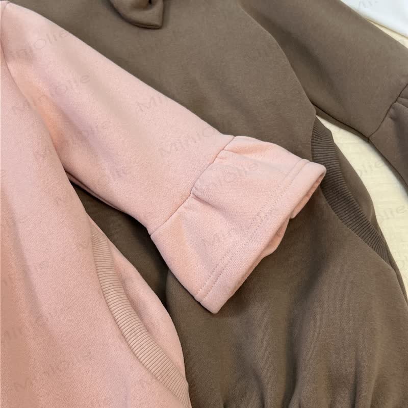 幼児用女の子3Dリボン無地パフスリーブDress - image 6