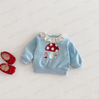 ベビー幼児女の子用レーストップ/リボンレギンス - ブルートップ - 3～5歳 - image 3