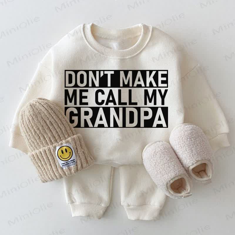 DON'T MAKE ME CALL MY GRANDMA/GRANPAホワイト スウェットシャツ 2点セット - おじいちゃん - 2～3歳 - image 2