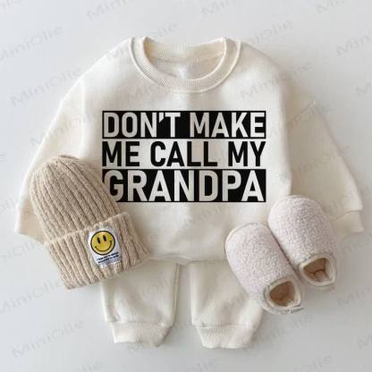 DON'T MAKE ME CALL MY GRANDMA/GRANPAホワイト スウェットシャツ 2点セット - おじいちゃん - 2～3歳 - image 2