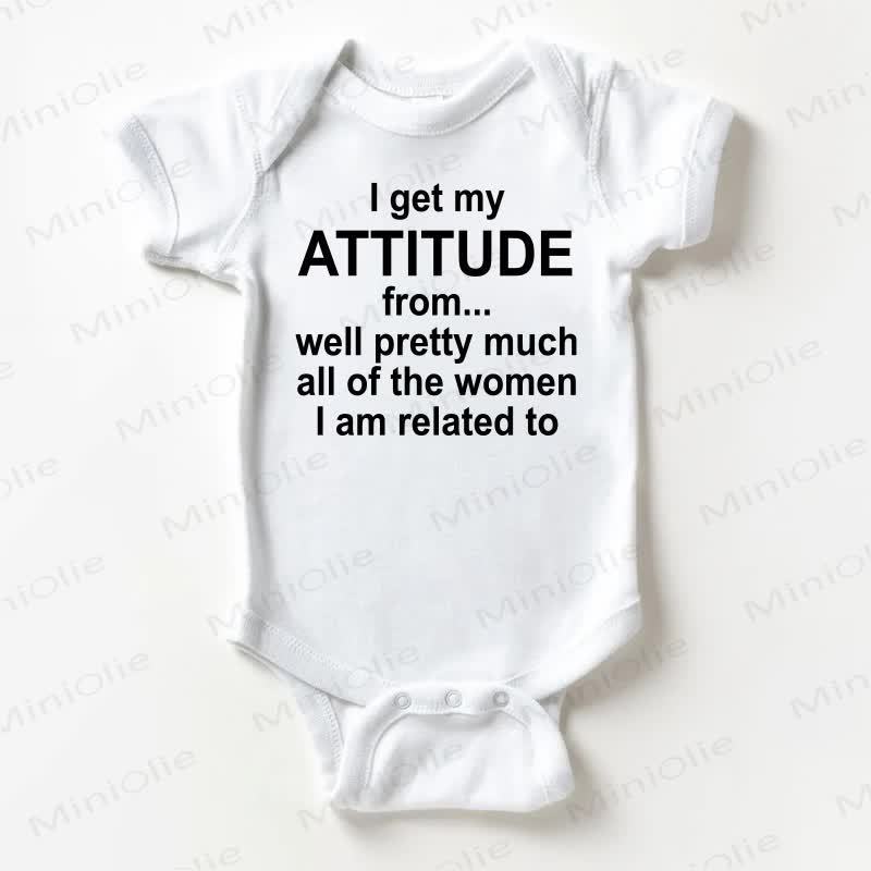 I GET MY ATTITUDE FROM ベビー ホワイト ボディスーツ - 白 - 18～24ヶ月 - image 1