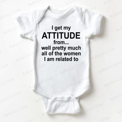 I GET MY ATTITUDE FROM ベビー ホワイト ボディスーツ - 白 - 18～24ヶ月 - image 1