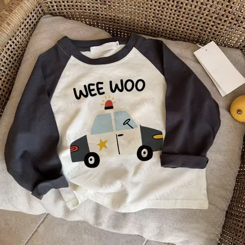 WEE WOOベビーカー ダークグレー ラグランTシャツ - ドラック・グレイ - 2～3歳 - image 1