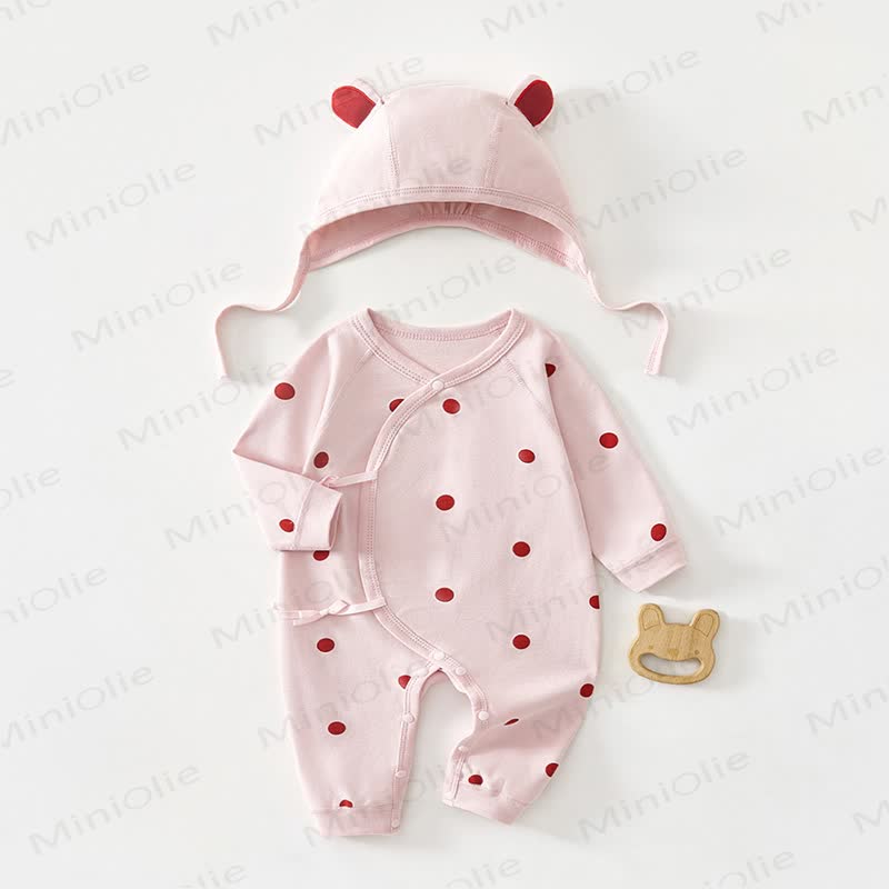 ベビームーンドットロンパース（帽子付き） - ピンク - 6～9ヶ月 - image 6