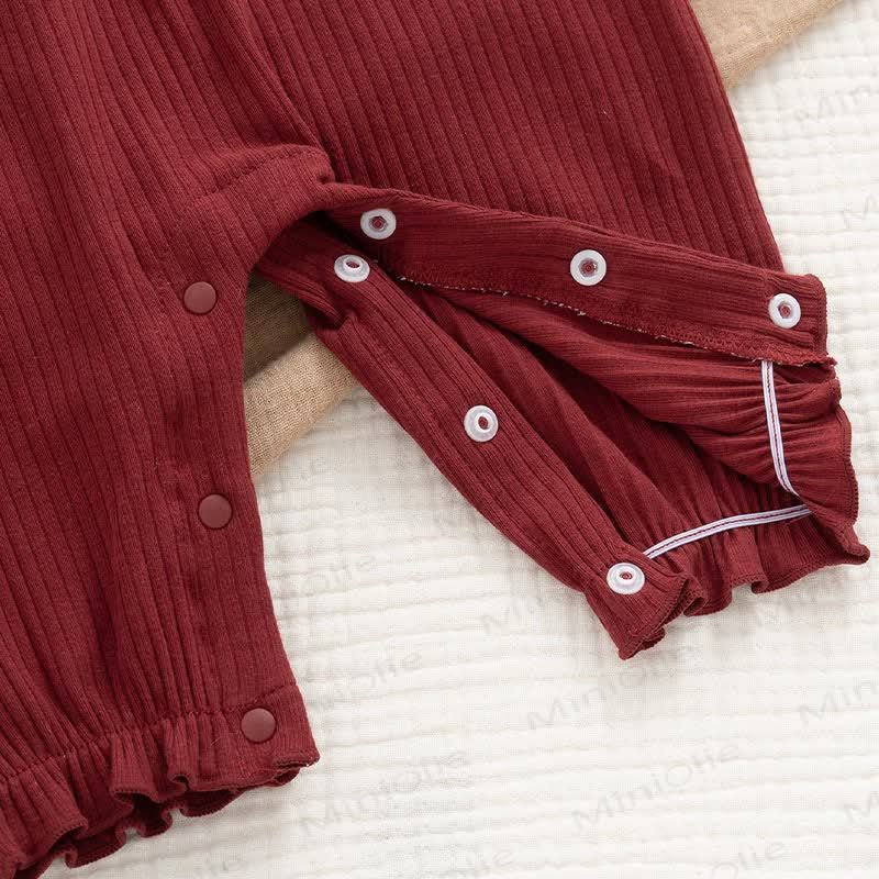 ベビーペタルカラーリブロンパース（帽子付き） - image 3