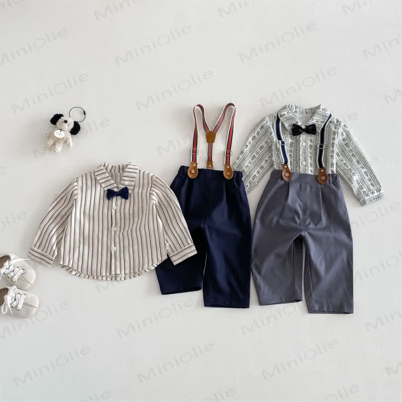 ベビー 幼児 男の子 無地 オーバーオール/リボントップ - image 2