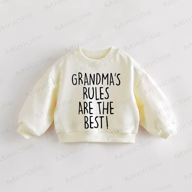 GRANDMA'S RULES ARE THE BEST!＆幼児用スウェットシャツ - クリーム - 3～5歳 - image 1