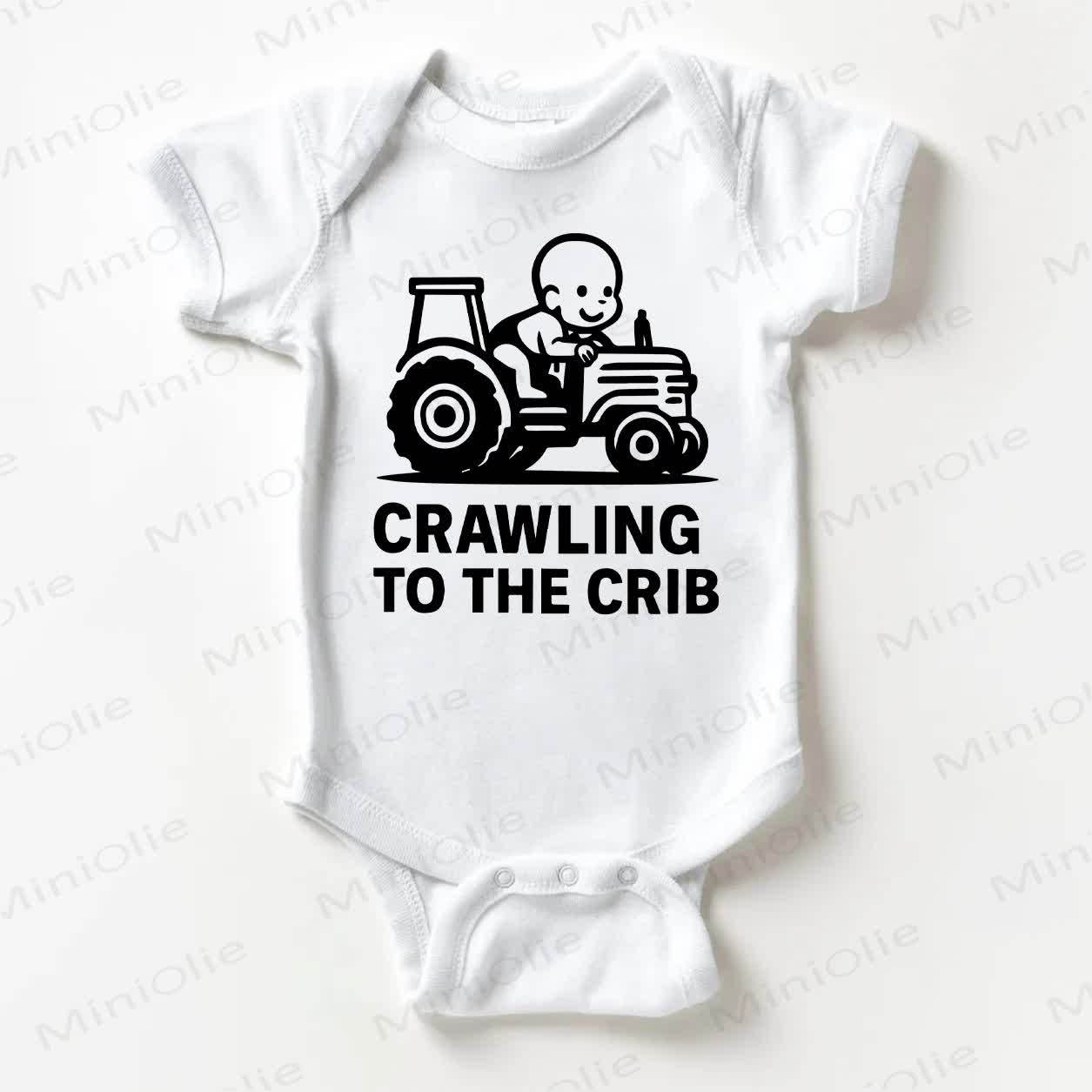 CRAWLING TO THE CRIBベビーホワイトボディスーツ - 白 - 18～24ヶ月 - image 1