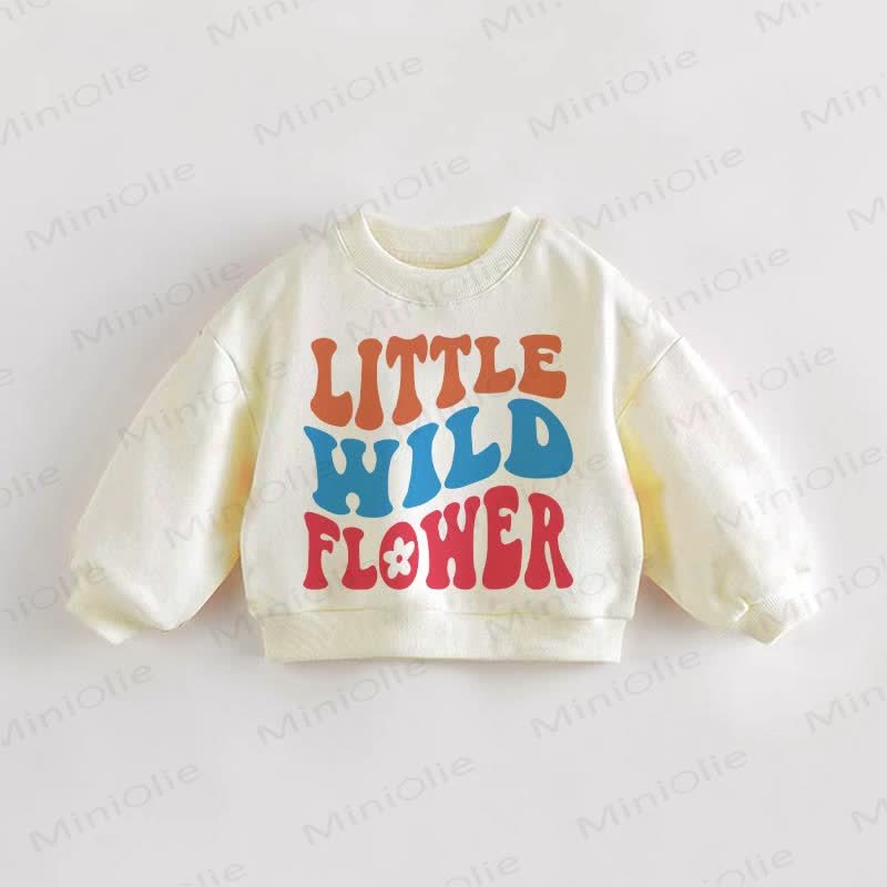 LITTLE WILD FLOWER幼児用スウェットシャツ - クリーム - 3～5歳 - image 1