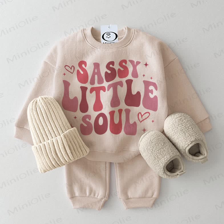 SASSY LITTLE SOULベビー スウェットシャツ 2点セット ベージュ - ベージュ - 2～3歳 - image 1