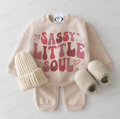 SASSY LITTLE SOULベビー スウェットシャツ 2点セット ベージュ - ベージュ - 2～3歳 - image 1