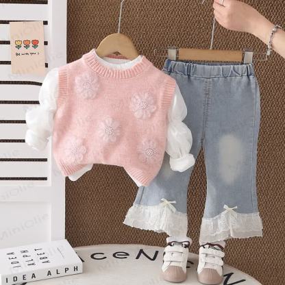 ベビー 幼児 女の子 花柄 3点セット - ピンク - 5～7歳 - image 3