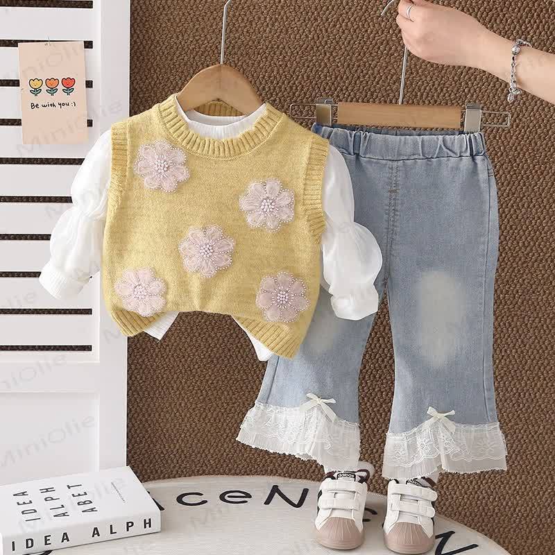 ベビー 幼児 女の子 花柄 3点セット - 黄色 - 5～7歳 - image 6