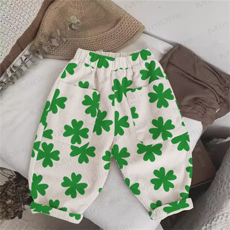 ベビー幼児用ベージュクローバーコードパンツ - ベージュ - 5～7歳 - image 1