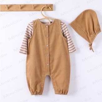 ベビー ノースリーブ 無地 ロンパース 帽子付き - image 8