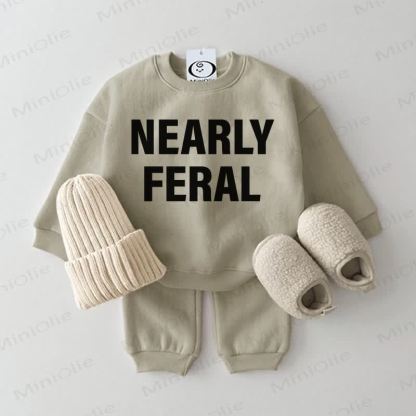 NEARLY FERALベビー スウェットシャツ 2点セット グレーグリーン - グレーグリーン - 2～3歳 - image 1
