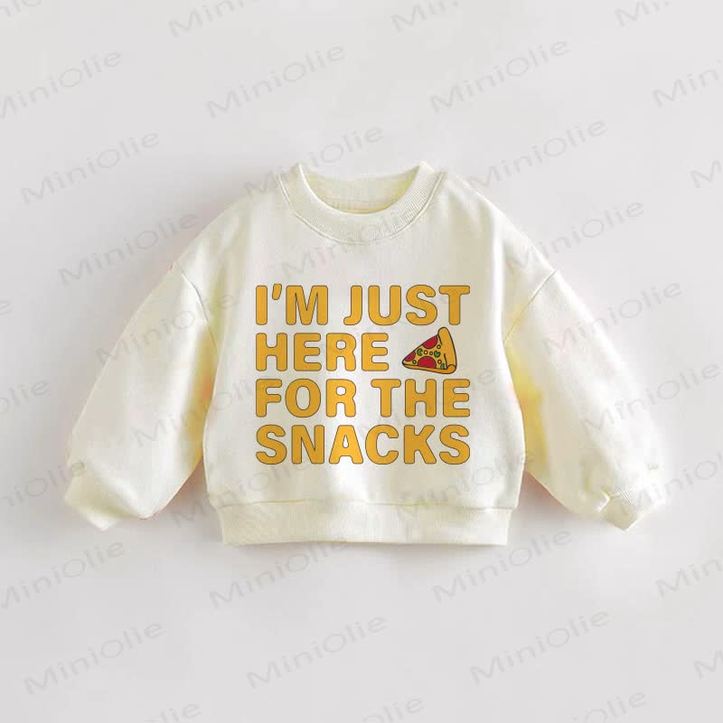 「I'M JUST HERE FOR THE SNACKS幼児用スウェットシャツ - クリーム - 3～5歳 - image 1