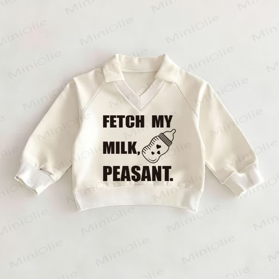 FETCH MY MILK, PEASANT.ベビーホワイトポロシャツ - 白 - 2～3歳 - image 1