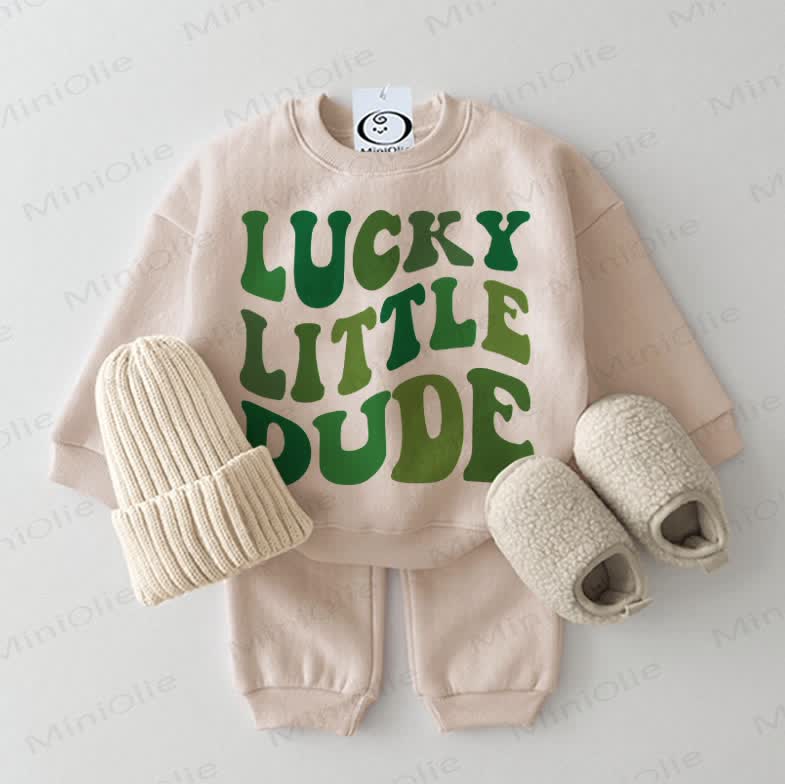 LUCKY LITTLE DUDEベビー スウェットシャツ 2点セット ベージュ - ベージュ - 2～3歳 - image 1
