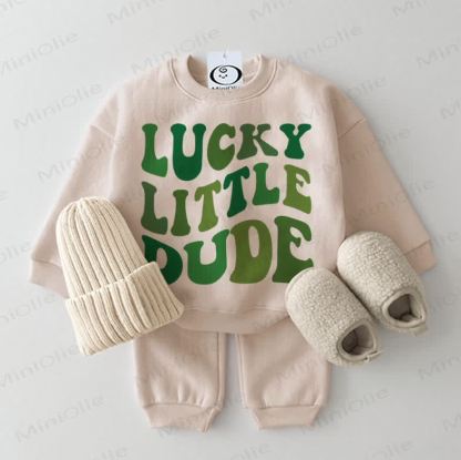 LUCKY LITTLE DUDEベビー スウェットシャツ 2点セット ベージュ - ベージュ - 2～3歳 - image 1