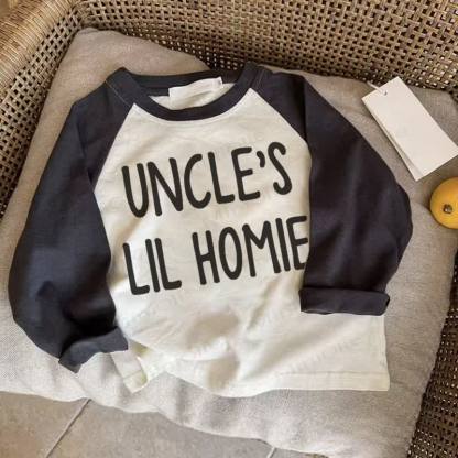 UNCLE'S LIL HOMIEベビー ダークグレー ラグラン Tシャツ - ドラック・グレイ - 2～3歳 - image 1