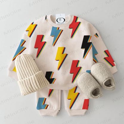 ベビー幼児用カラーライトニングワッフル2ピースベージュセット - ベージュ - 3～5歳 - image 1