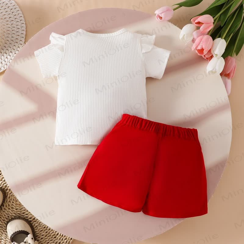 ベビーガール ラブフラワーニット 2ピースセット - image 4