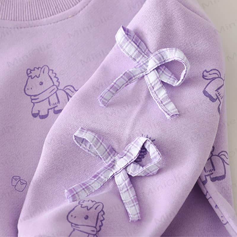 ベビー 幼児 女の子 馬柄 リボン チェック柄 2点セット - image 12