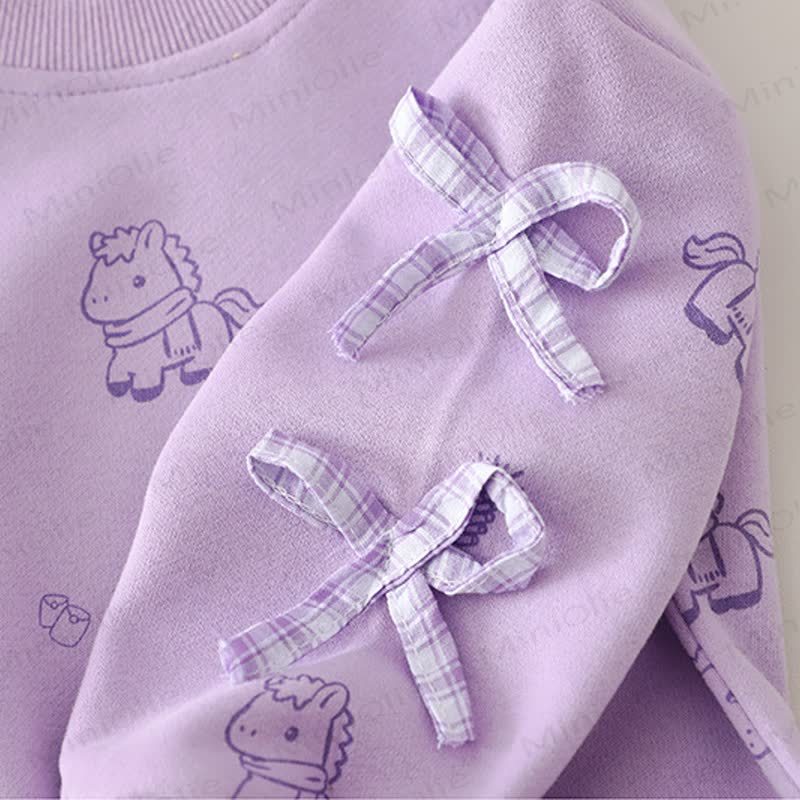 ベビー 幼児 女の子 馬柄 リボン チェック柄 2点セット - image 12